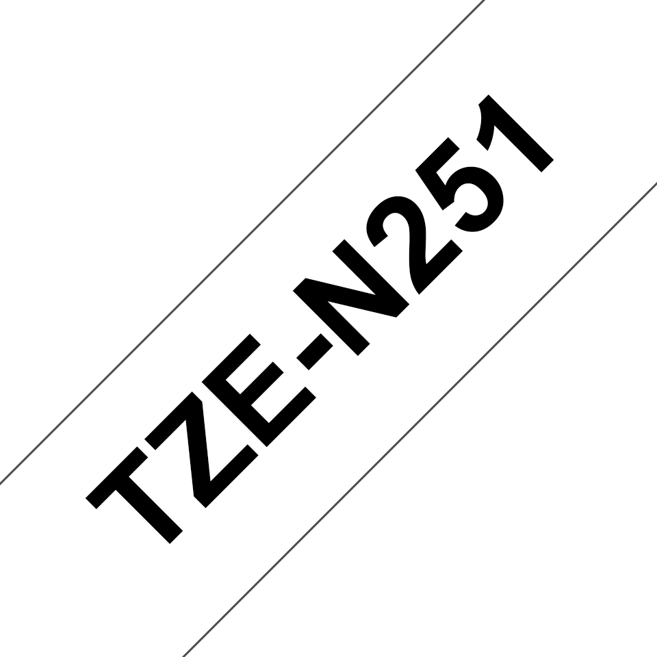 Brother TZe-N251 / TZEN251 non-laminated tape, black on white, 24 mm x 8 m