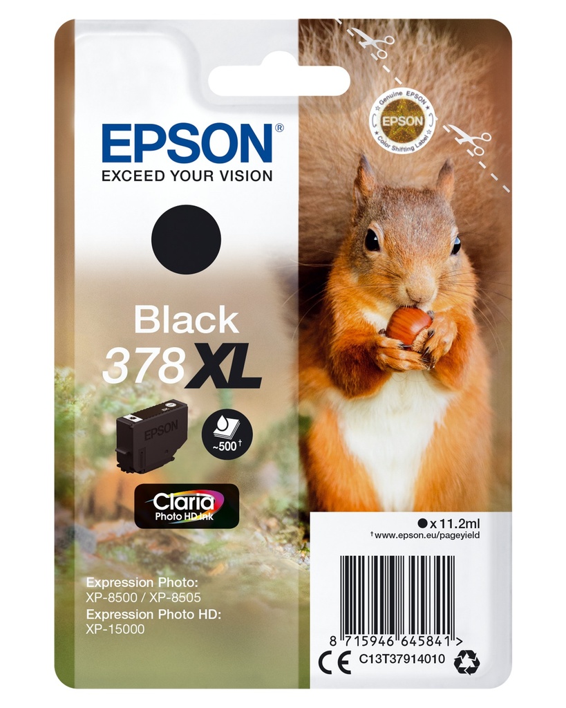 [C13T37914010] Epson 378XL / C13T37914010 black XL ink cartridge, 500 pages