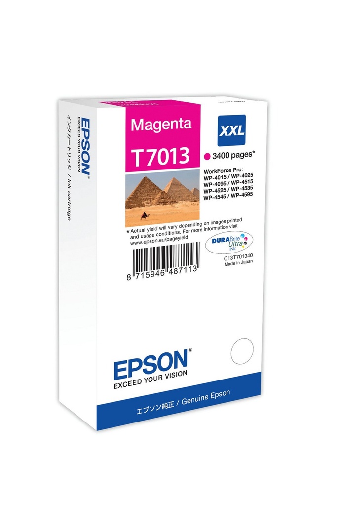 [C13T70134010] Tintenpatrone Epson T7013 / C13T70134010 Magenta XXL, 3.400 Seiten