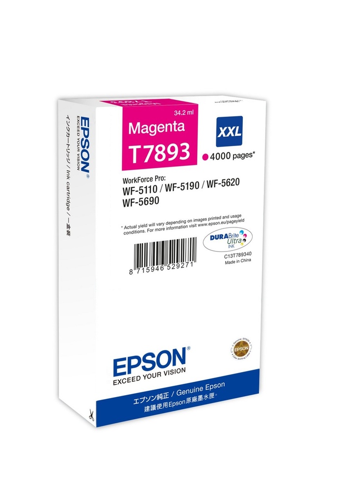 [C13T789340] Epson T7893XXL / C13T789340 magenta XXL ink cartridge, 4,000 pages