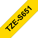 Brother TZe-S651 / TZES651 strong adhesive tape, black on yellow, 24 mm x 8 m