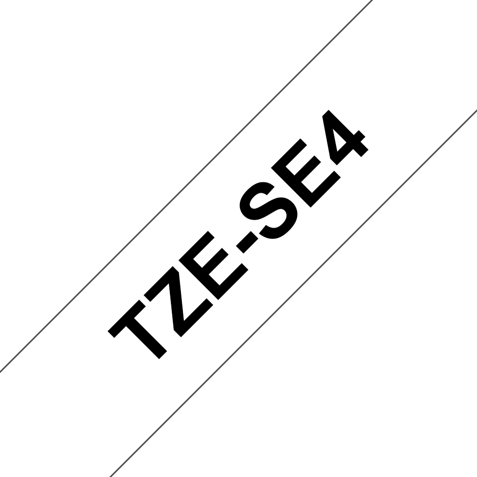 Brother Sicherheitsband TZe-SE4 / TZESE4, schwarz auf weiß, 18 mm x 8 m