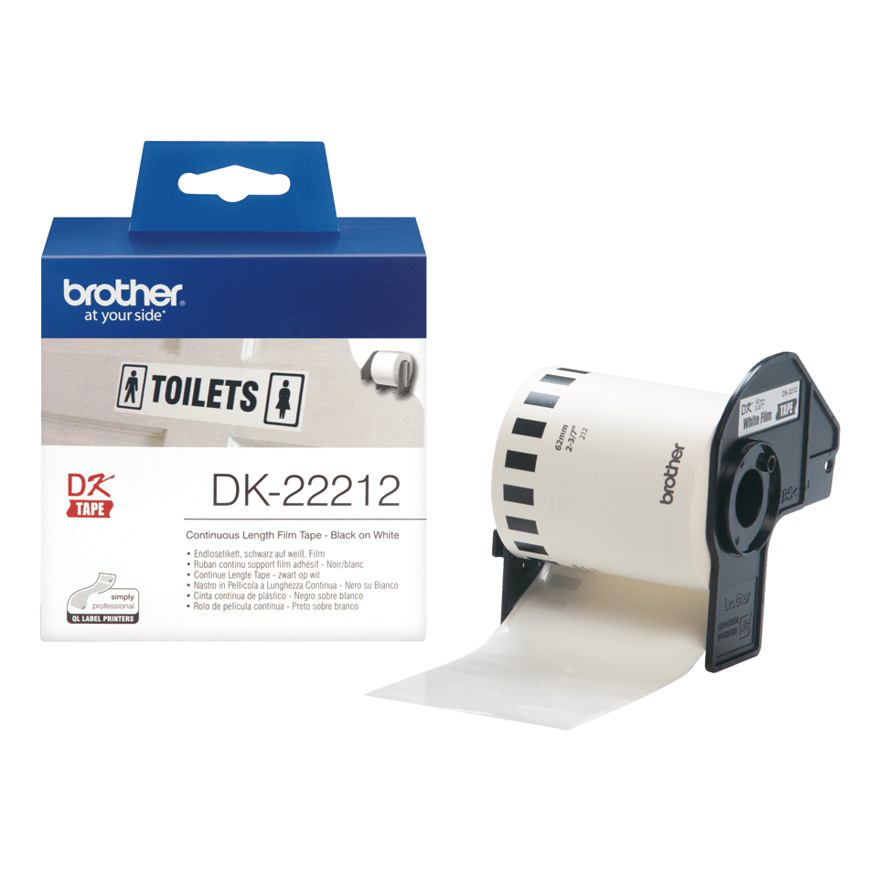 Brother Endlosfilmrolle DK-22212 / DK22212, schwarz auf weiß, 62 mm x 15,24 m