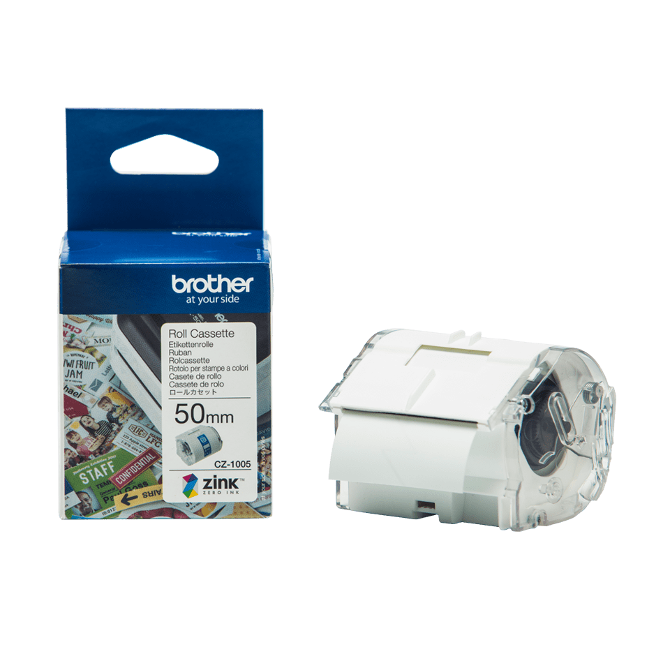 Brother Vollfarb-Etikettenrolle CZ-1005 / CZ1005, 50 mm x 5 m