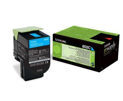 Toner Lexmark 802C / 80C20C0 Cyan, 1.000 Seiten