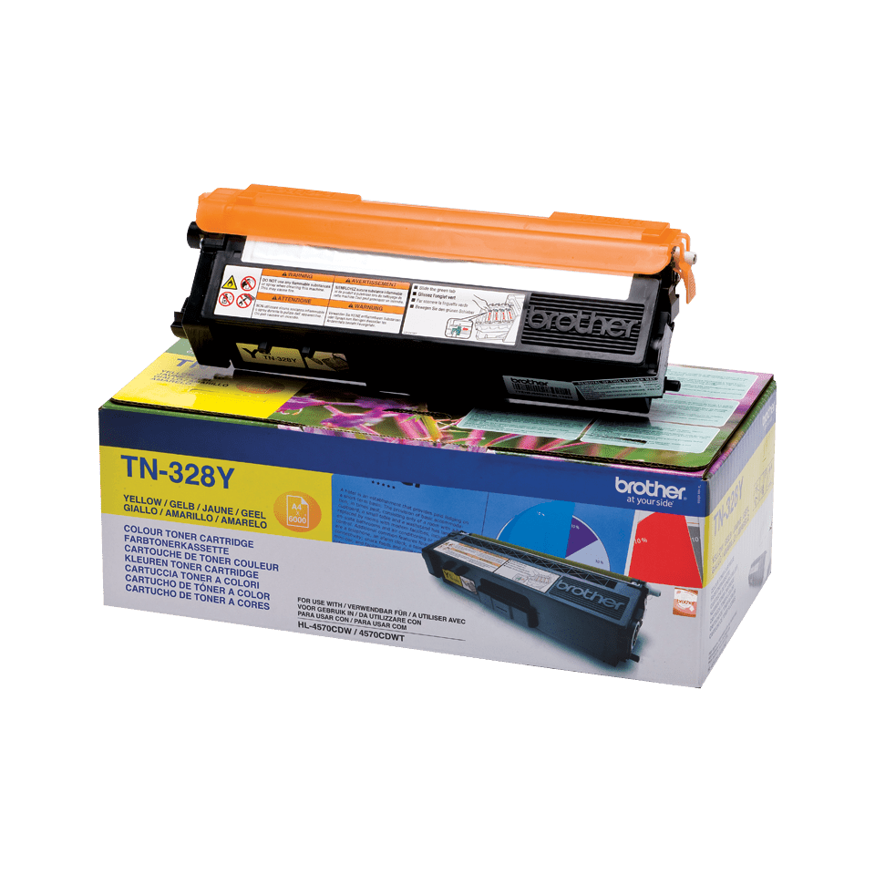 Brother Toner TN-328Y / TN328Y Gelb XXL, 6.000 Seiten