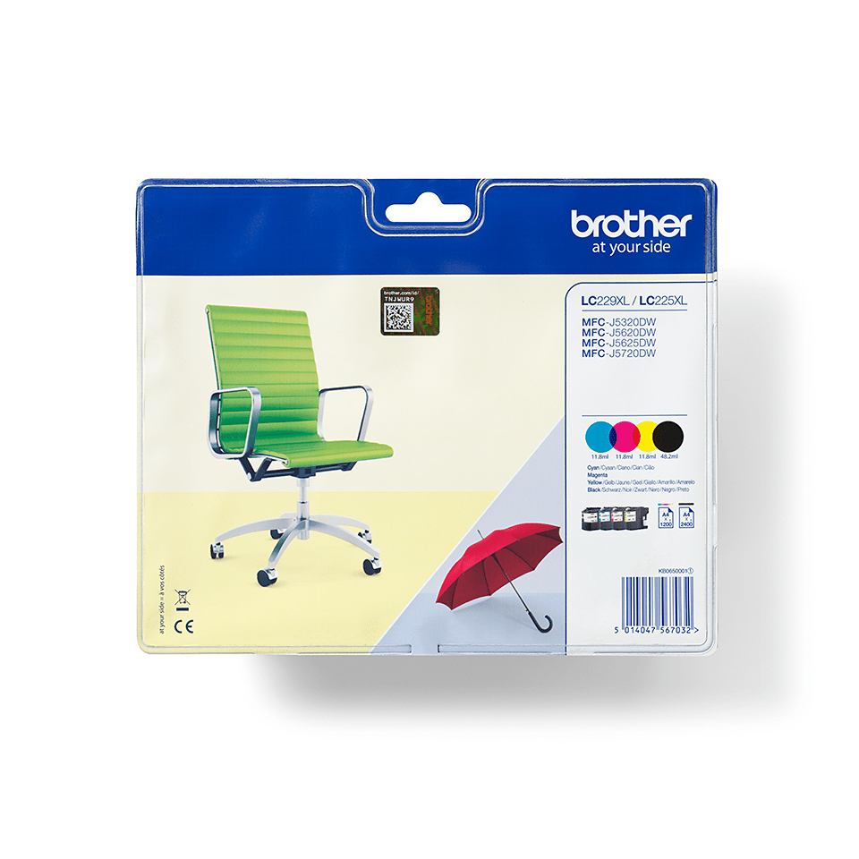 Multipack Tintenpatronen Brother LC-229XLVALBP / LC229XLVALBP, 4 Farben XL