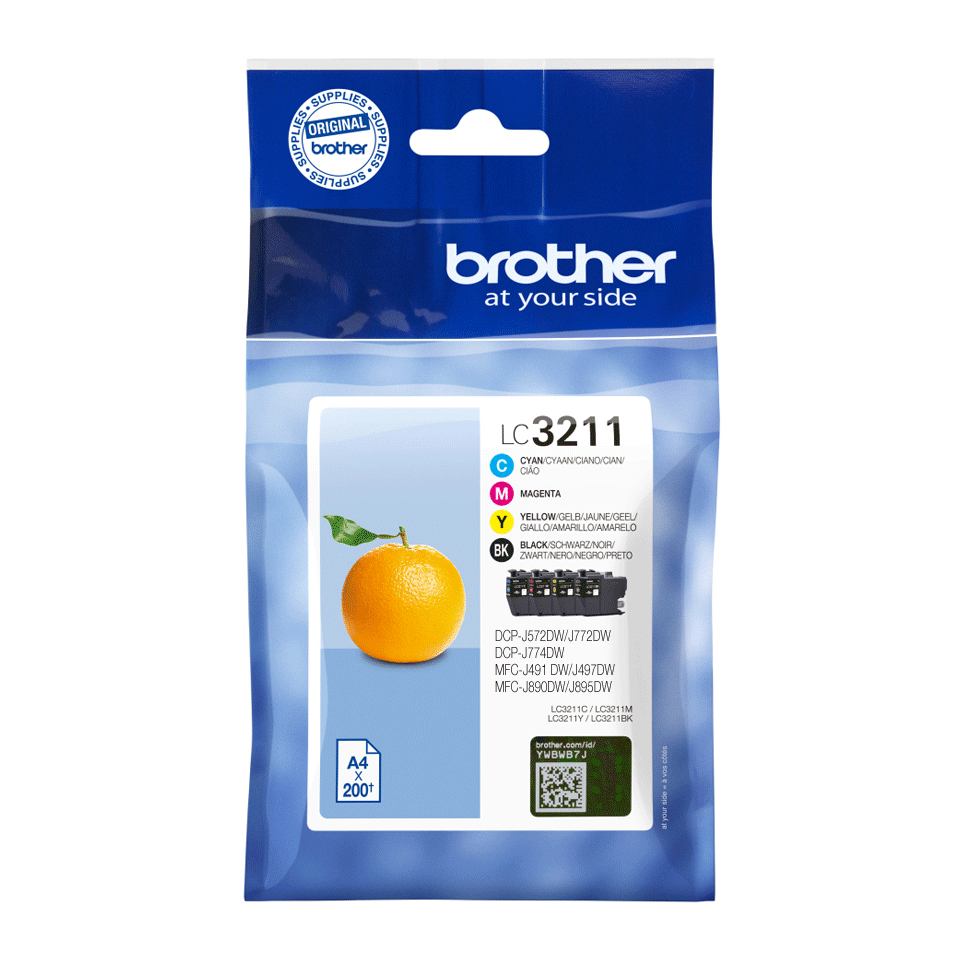 Brother Tinten-Multipack LC-3211VAL / LC3211VAL, 4 Farben, 200 Seiten