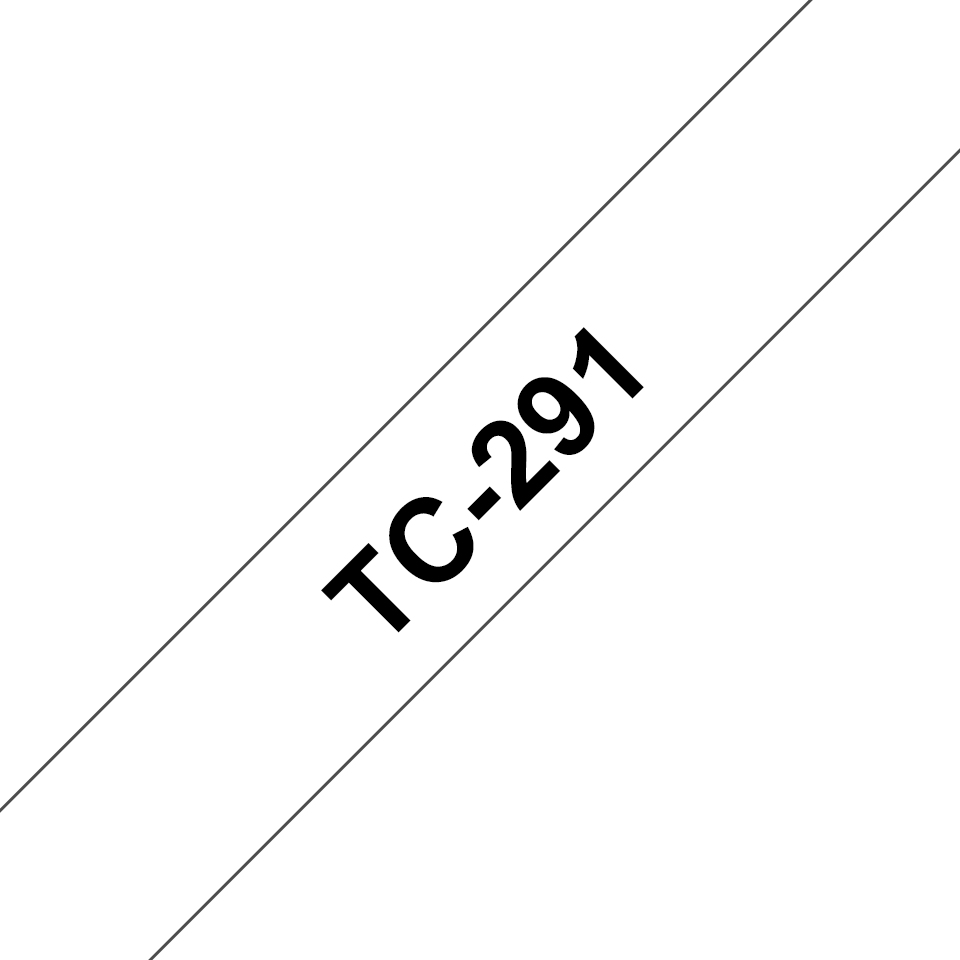 [TC291] Brother TC-291 / TC291 laminated tape, black on white, 9 mm x 7.7 m