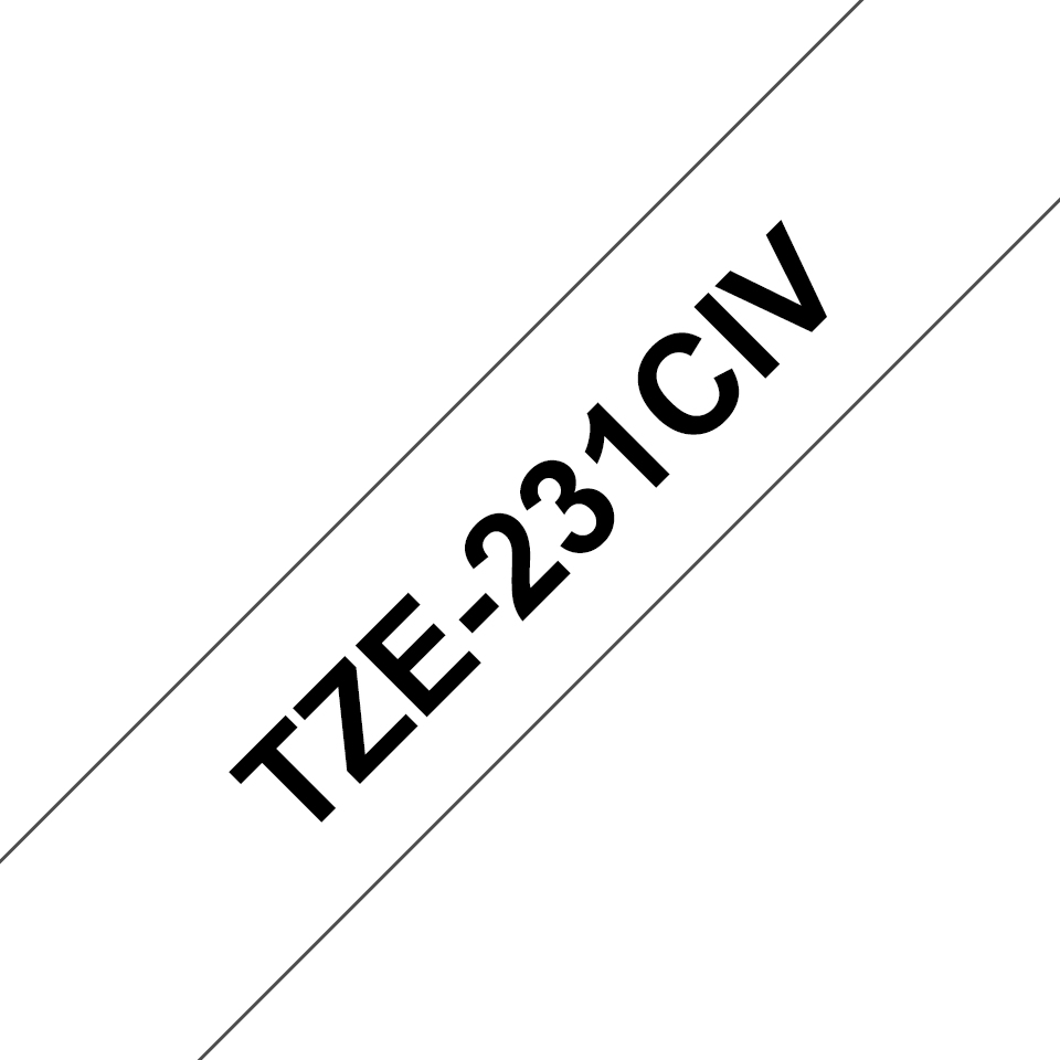 [TZE231CIV] Ruban laminé Brother TZe-231CIV / TZE231CIV, noir sur blanc, 12 mm x 8 m