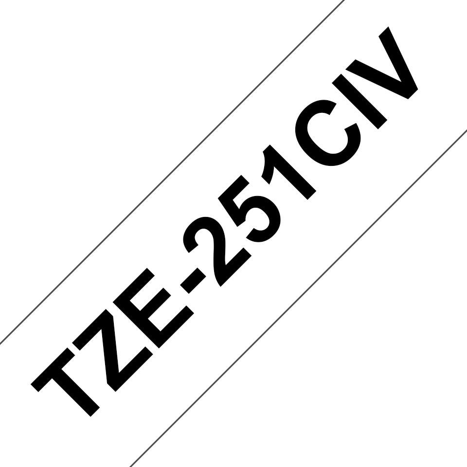 [TZE251CIV] Ruban laminé Brother TZe-251CIV / TZE251CIV, noir sur blanc, 24 mm x 8 m