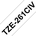 Brother TZe-261CIV / TZE261CIV laminated tape, black on white, 36 mm x 8 m