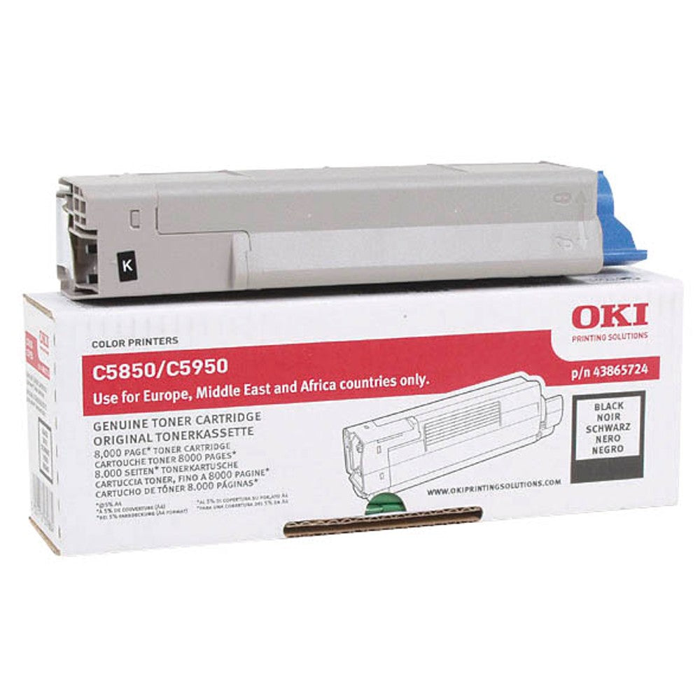 Toner OKI 43865724 Schwarz, 8.000 Seiten