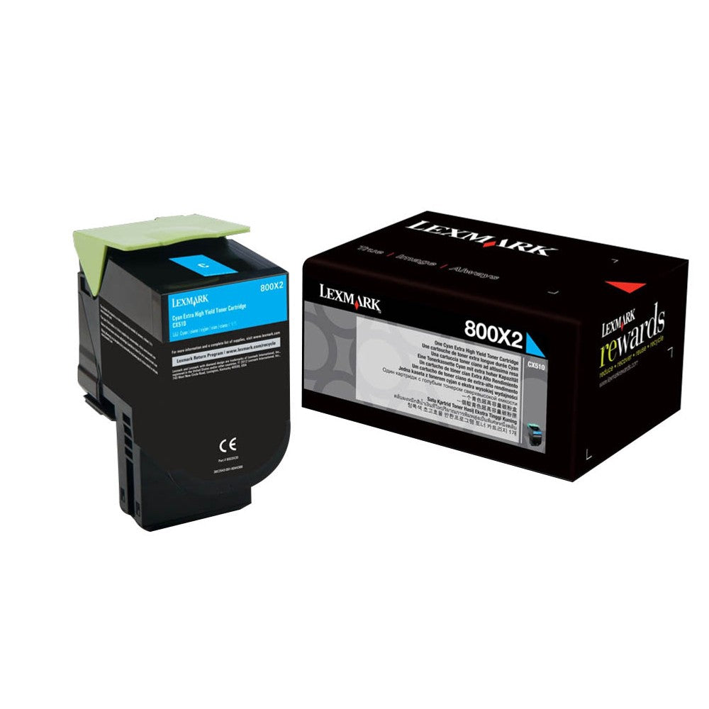 Lexmark 80C0X20 cyan toner, 4,000 pages