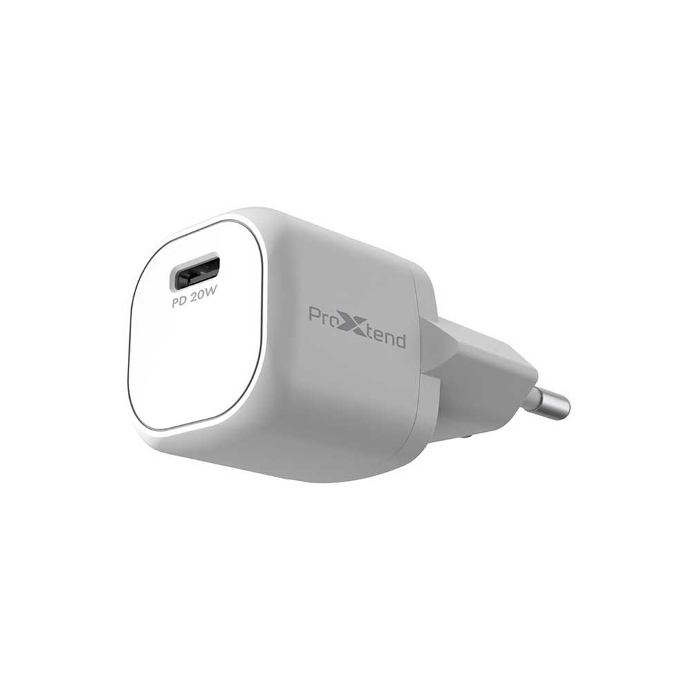 [PXPD20P1EU] Chargeur mural USB-C 20 W ProXtend PX-PD20P1EU, blanc, prise EU