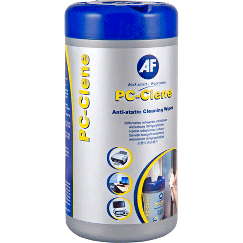 [AF1040] AF PC-Clene pre-impregnated anti-static cleaning wipes, tub of 100