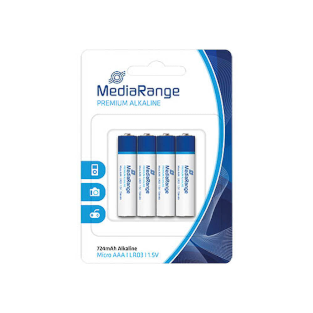 MediaRange MRBAT101 Alkaline-AAA-Batterien, 1,5 V, 4er-Pack