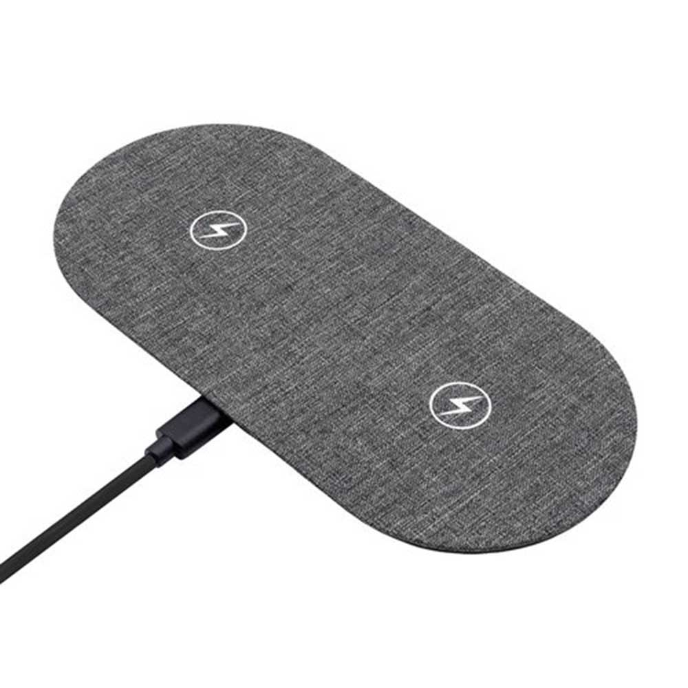 ProXtend PX-WIC007 kabelloses Qi-Doppelladepad, 10 W, grau