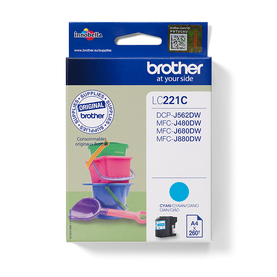 Cartouche d'encre Brother LC-221C / LC221C cyan, 260 pages