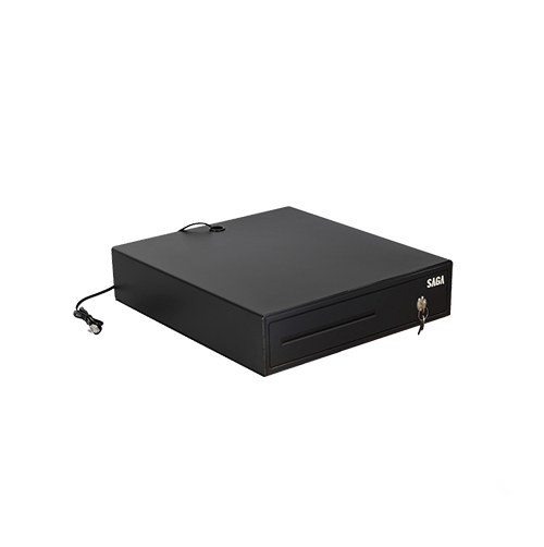 [SGDK330] Tiroir-caisse compact à ouverture automatique SAGA SGDK-330, 330 x 360 x 80 mm, 4 billets / 8 pièces, Noir