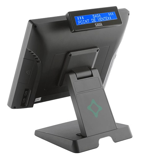 Afficheur client LCD 2 lignes intégré SAGA SGD200II, 2 x 20 caractères, USB, Pour TPV OVA II