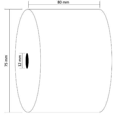 [PT80] SAGA PT-80 Thermopapier für 80-mm-Bondrucker, 80 x 75 mm, Karton mit 50 Rollen