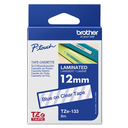Brother TZe-133 / TZE133 laminated tape, blue on clear, 12 mm x 8 m