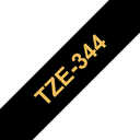 Brother TZe-344 / TZE344 laminated tape, gold on black, 18 mm x 8 m