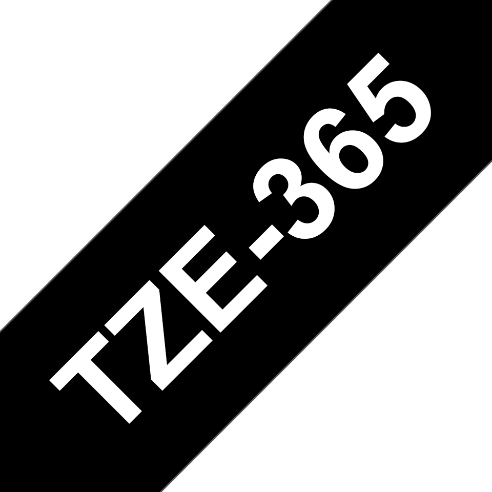 Brother Schriftband laminiert TZe-365 / TZE365, weiß auf schwarz, 36 mm x 8 m