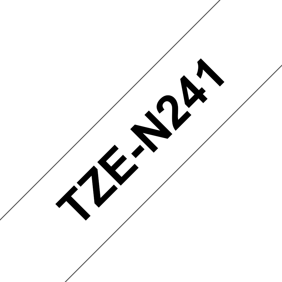 Ruban non laminé Brother TZe-N241 / TZEN241, noir sur blanc, 18 mm x 8 m