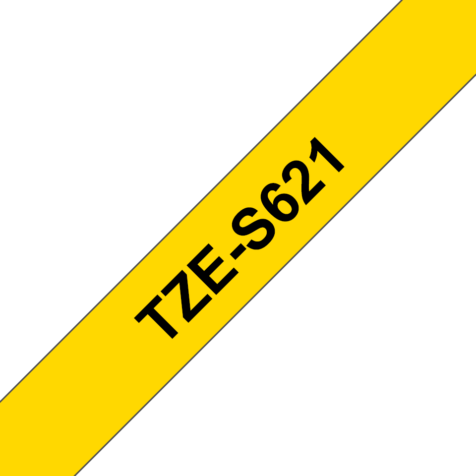 Ruban adhésif puissant Brother TZe-S621 / TZES621, noir sur jaune, 9 mm x 8 m