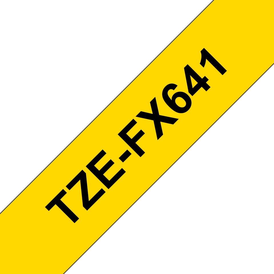 [TZEFX641] Brother TZe-FX641 / TZEFX641 flexible id tape, black on yellow, 18 mm x 8 m