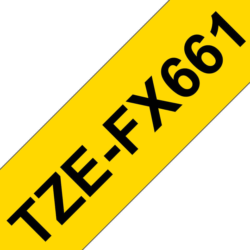 [TZEFX661] Brother TZe-FX661 / TZEFX661 flexible id tape, black on yellow, 36 mm x 8 m