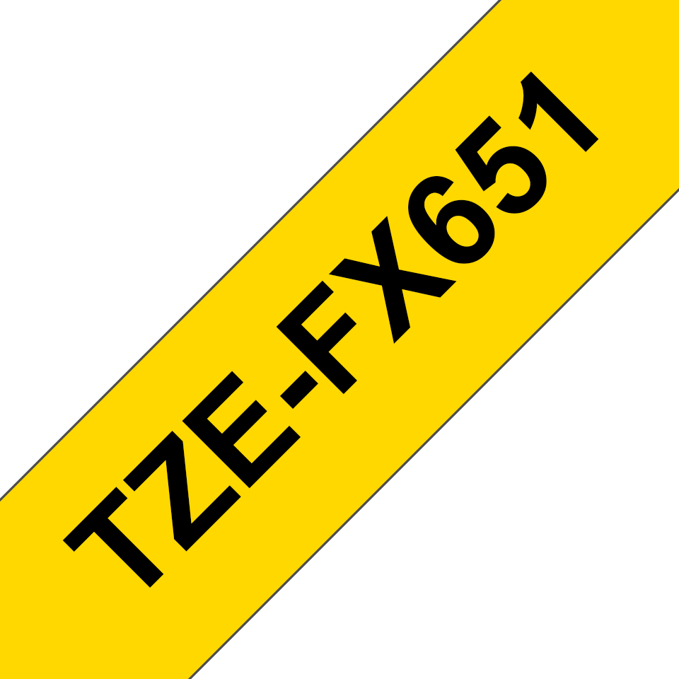Brother TZe-FX651 / TZEFX651 flexible id tape, black on yellow, 24 mm x 8 m