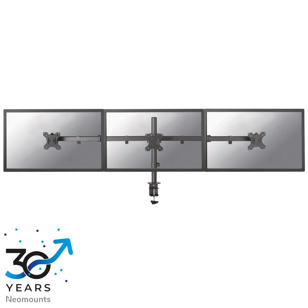 [FPMAD550D3BLACK] Neomounts FPMA-D550D3BLACK Monitorarm, 10 bis 27 Zoll, bis 6 kg, 3 Bildschirme, VESA 75x75 bis 100x100