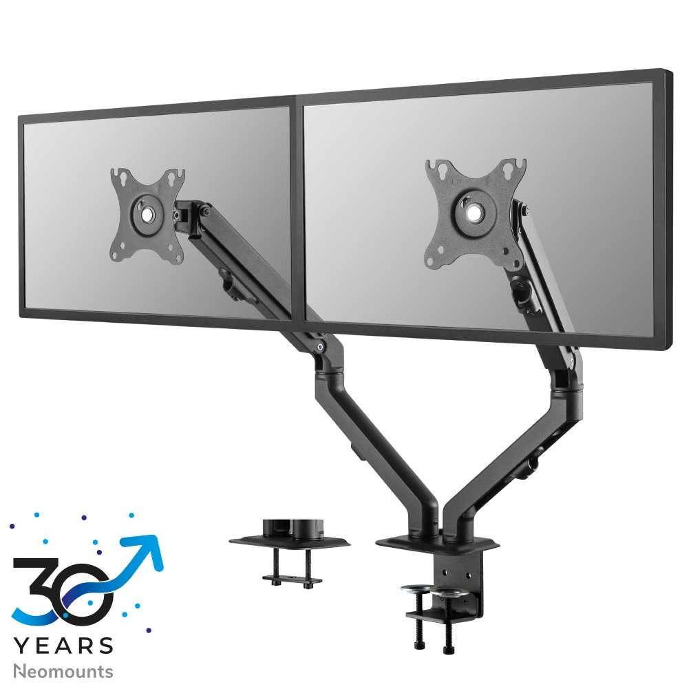 [FPMAD650DBLACK] Neomounts FPMA-D650DBLACK Monitorarm, 17 bis 27 Zoll, bis 7 kg, 2 Bildschirme, VESA 75x75 bis 100x100