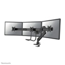 Bras support d'écran Neomounts NM-D775DX3BLACK, 17 à 27 pouces, jusqu'à 6 kg, 3 écrans, VESA 75x75 à 100x100