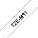 Brother Schriftband laminiert matt TZe-M31 / TZEM31, schwarz auf transparent matt, 12 mm x 8 m