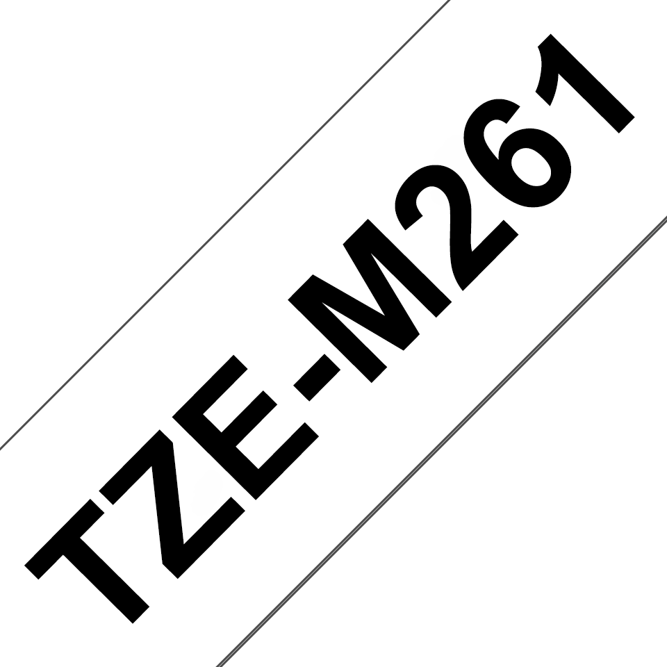 Brother TZe-M261 / TZEM261 matte laminated tape, black on matte white, 36 mm x 8 m