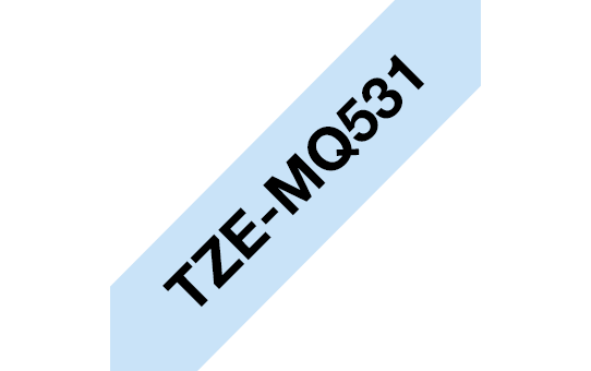 Ruban pastel Brother TZe-MQ531 / TZEMQ531, noir sur bleu pastel, 12 mm x 4 m