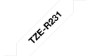 Ruban satin Brother TZe-R231 / TZER231, noir sur blanc, 12 mm x 4 m