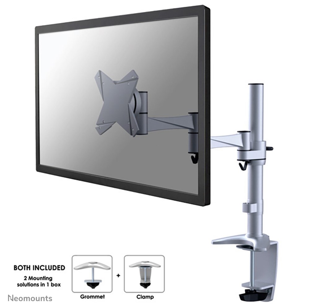 [FPMAD1330SILVER] Neomounts FPMA-D1330SILVER monitor arm, 10 to 30 inch, up to 9 kg, VESA 75x75 to 100x100, Tilt, Rotate, Swivel