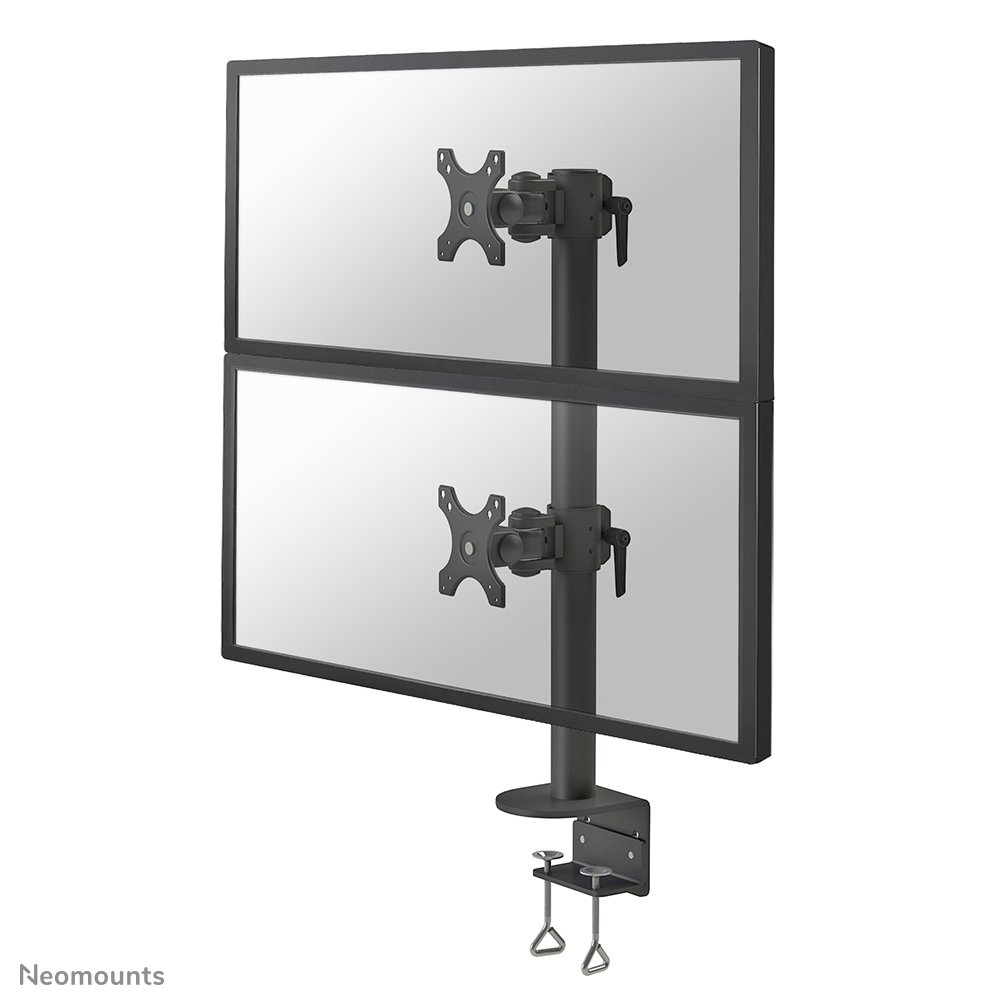 Bras support d'écran Neomounts FPMA-D960DVBLACKPLUS, 17 à 49 pouces, jusqu'à 15 kg, 2 écrans, VESA 75x75 à 100x100
