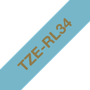 Brother Satinband TZe-RL34 / TZERL34, gold auf hellblau, 12 mm x 4 m