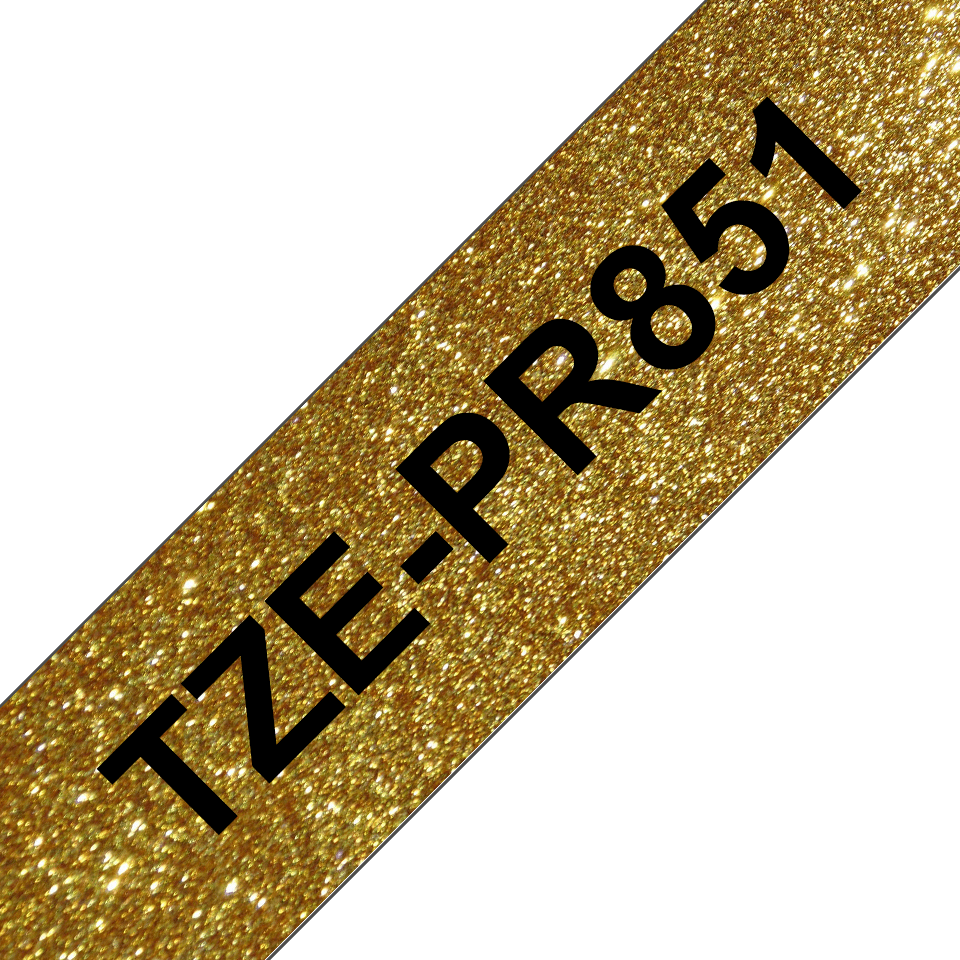 Brother Schriftband laminiert premium TZe-PR851 / TZEPR851, schwarz auf gold, 24 mm x 8 m