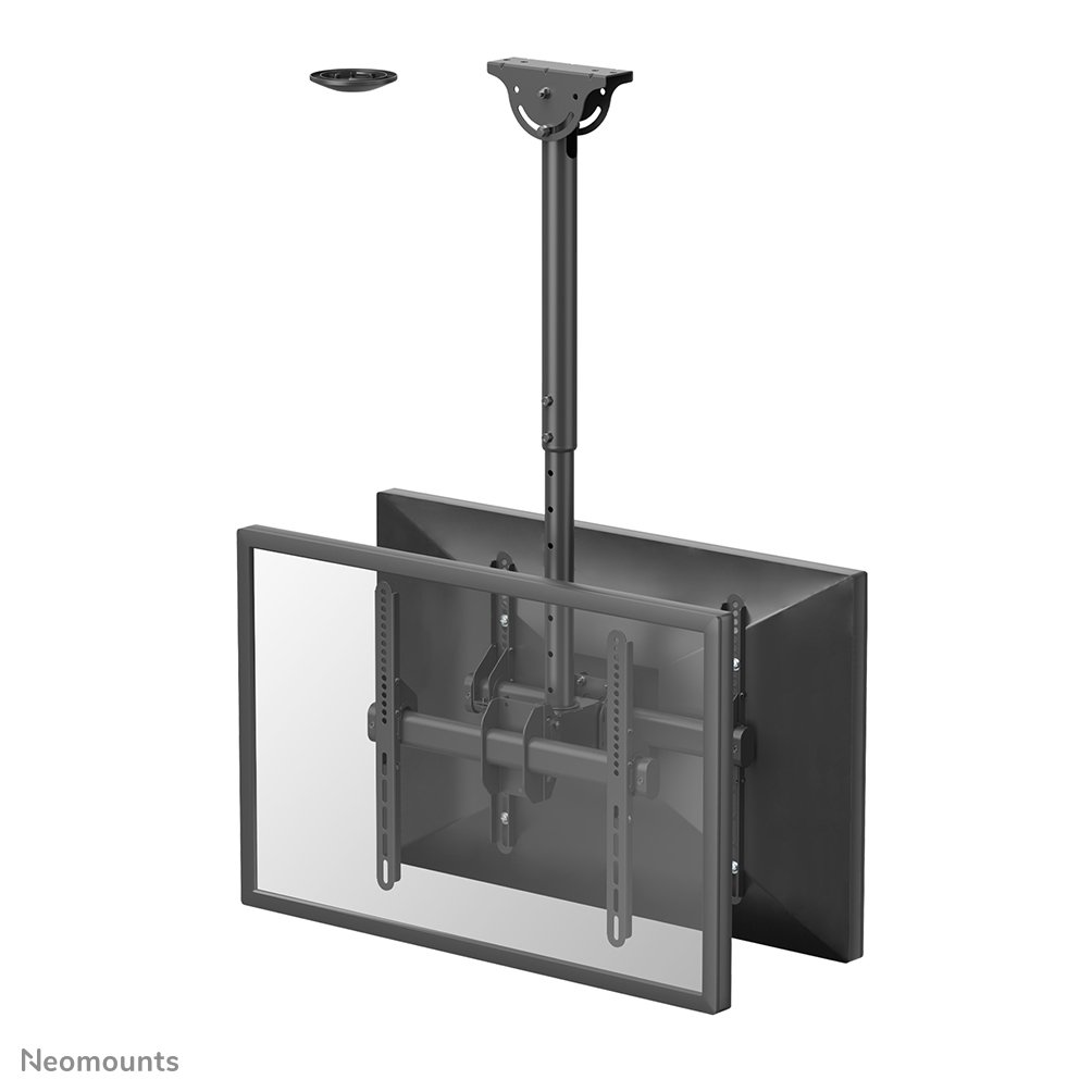 [NMC440DBLACK] Neomounts NM-C440DBLACK Deckenhalterung, 32 bis 60 Zoll, bis 45 kg, 2 Bildschirme, VESA 200x200 bis 400x400