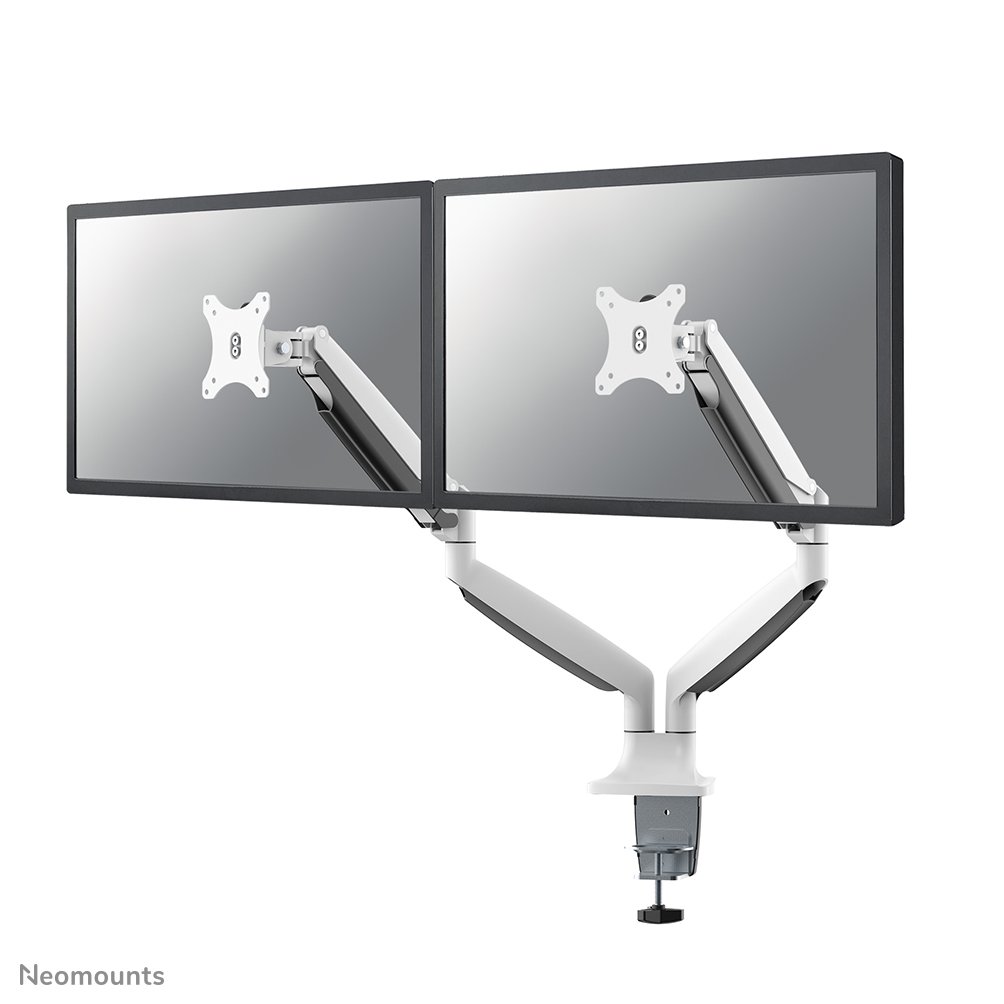 Neomounts NM-D750DWHITE monitor arm, 10 to 32 inch, up to 9 kg, 2 screens, VESA 75x75 to 100x100