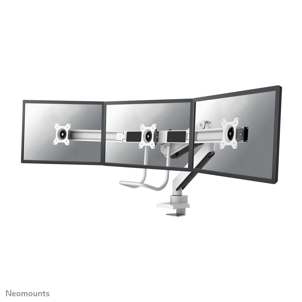 Neomounts NM-D775DX3WHITE Monitorarm, 17 bis 27 Zoll, bis 6 kg, 3 Bildschirme, VESA 75x75 bis 100x100