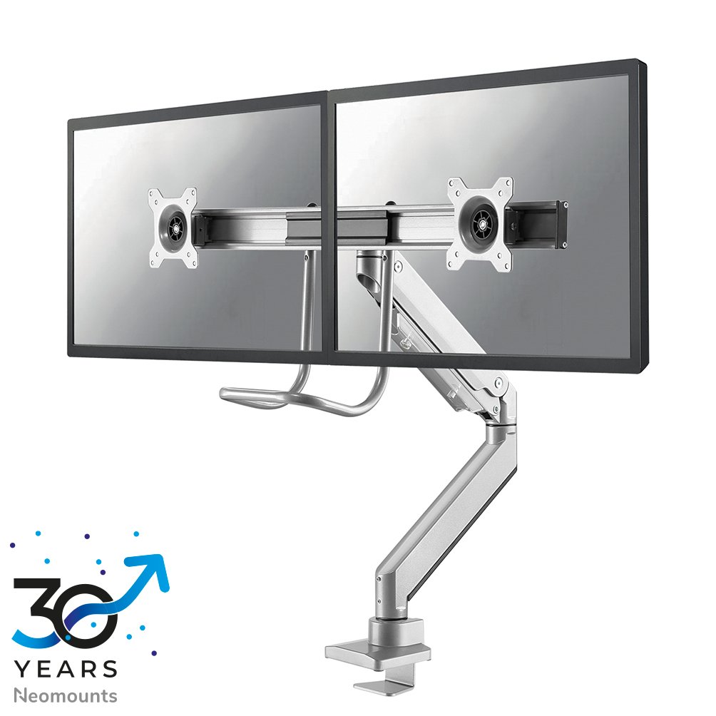 [NMD775DXSILVER] Neomounts NM-D775DXSILVER monitor arm, 10 to 32 inch, up to 8 kg, 2 screens, VESA 75x75 to 100x100
