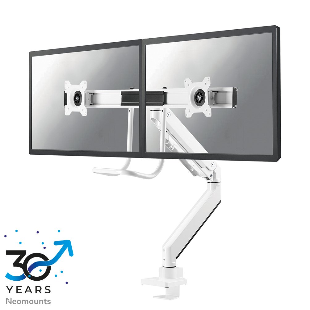 [NMD775DXWHITE] Neomounts NM-D775DXWHITE monitor arm, 10 to 32 inch, up to 8 kg, 2 screens, VESA 75x75 to 100x100